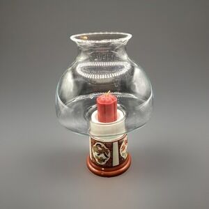 Vtg Gailystn Sutton Candle Lamp Brown‎ Floral Pattern-10" Oriental Asian Decor